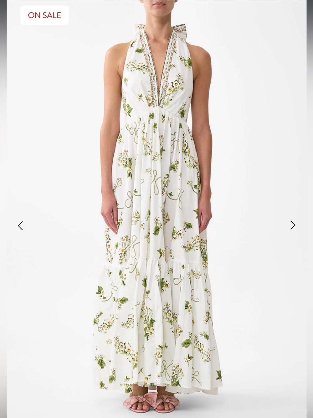 Camilla Botanical Utopia Ruffle Hem Halter Dress - S - NWT